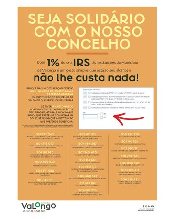 Ajude as instituições do concelho de Valongo que podem beneficiar da doação de 1% do IRS