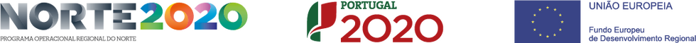 Barra com os logotipos do Fundo Europeu de Desenvolvimento Regional