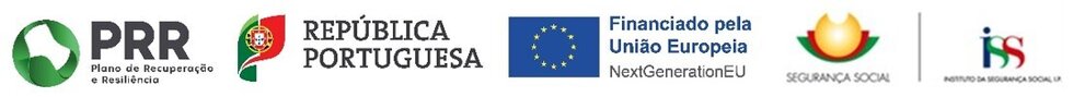 logotipos - PRR - Rep&uacute;blica Portuguesa - Financiamento NextGeneration EU - Seguran&ccedil;a Social - Instituto da Seguran&ccedil;a Social