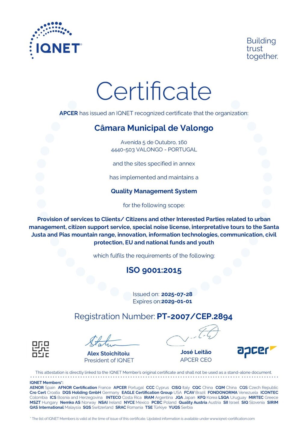 Certificado IQNET